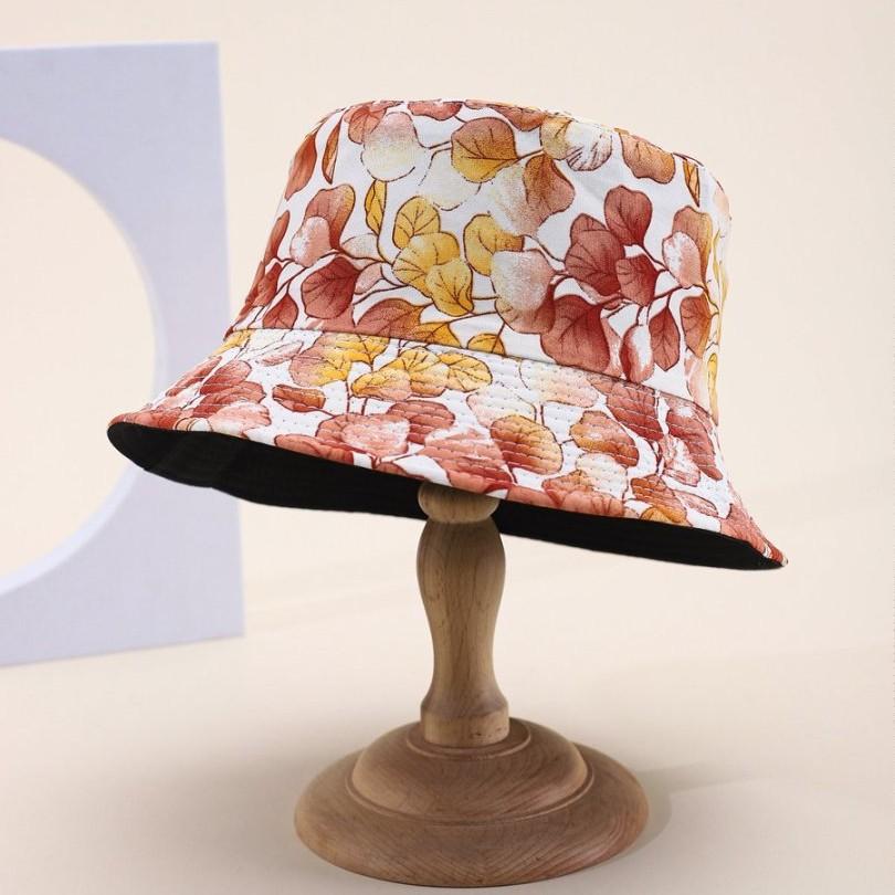 Spring And Summer Sun Hat Vacation Travel Double-Sided Sun Hat Face Small Print Leisure Bucket Hat