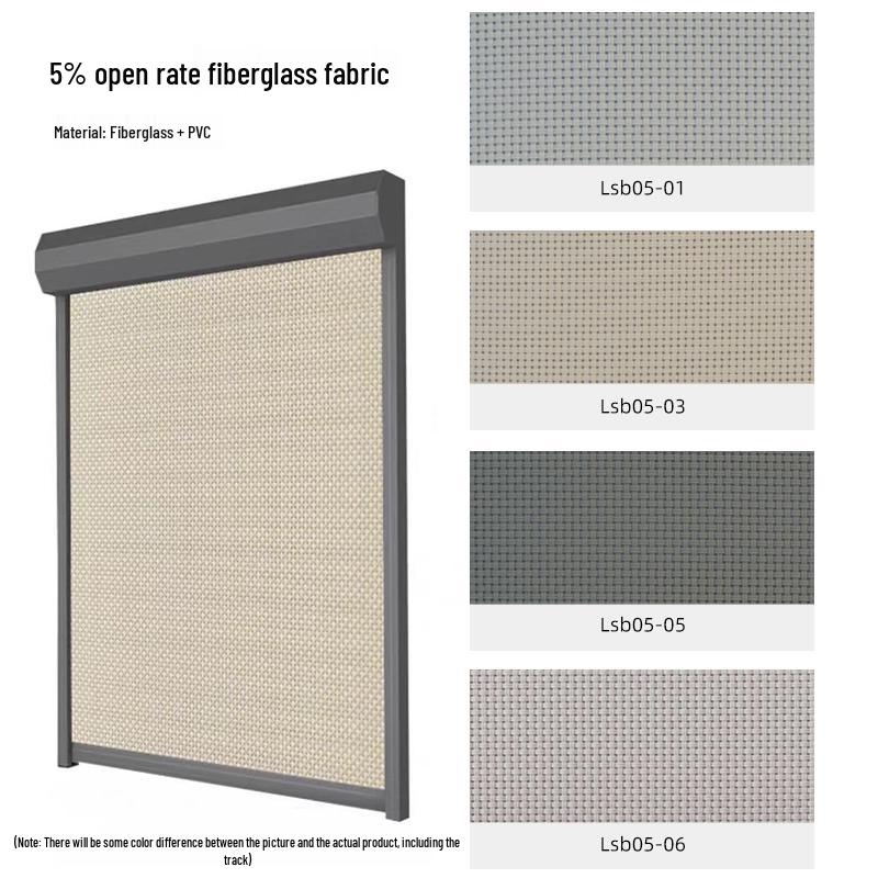 Smart Windproof Electric Roller Blind: Automatic Lifting, Light Blocking, Rainproof, Mosquito-Proof, Remote-Controlled Balcony Curtain.