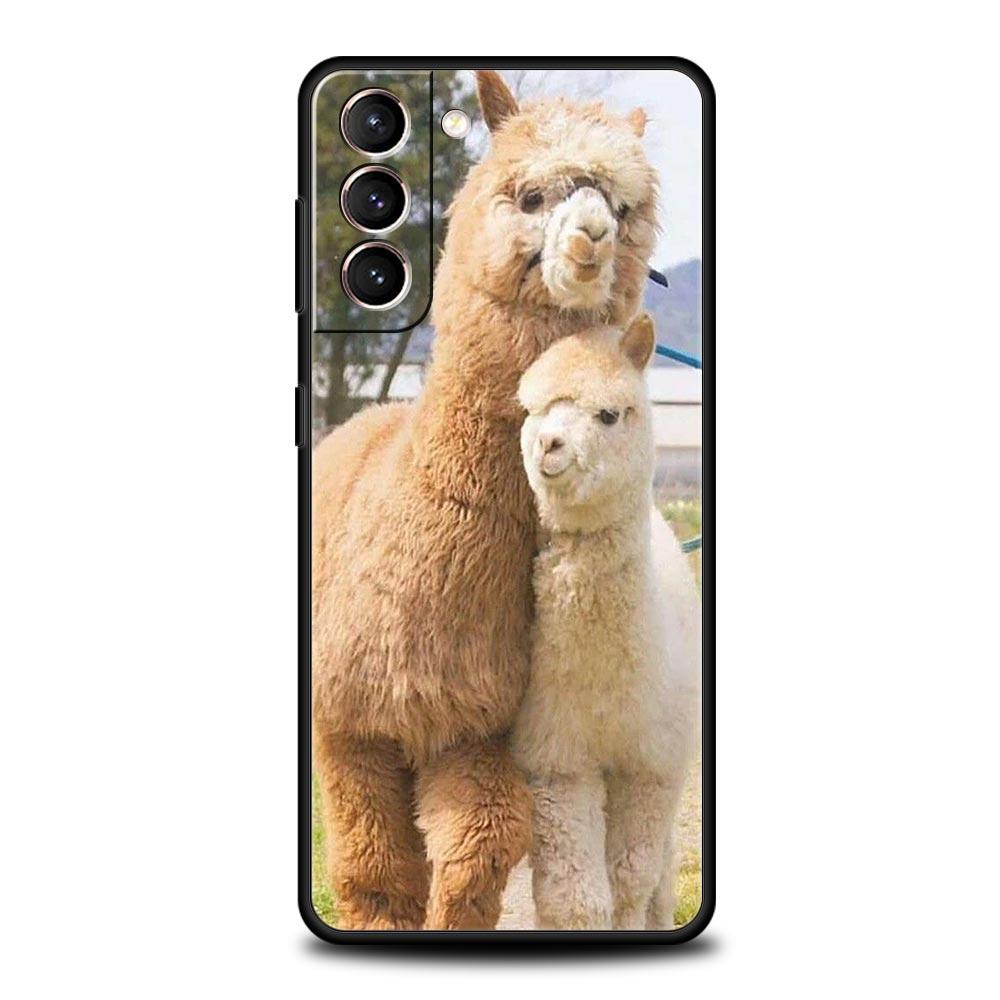 Handyhülle für Samsung Galaxy S24 S23 S22 Ultra S20 S21 FE 5G S10 S9 Plus S10E S8 S7 Edge Weiche Hülle Kawaii Alpaka niedlich