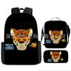 Large Capacity Schoolbag with Shoulder Strap; Student Three-piece Pencil Case Set