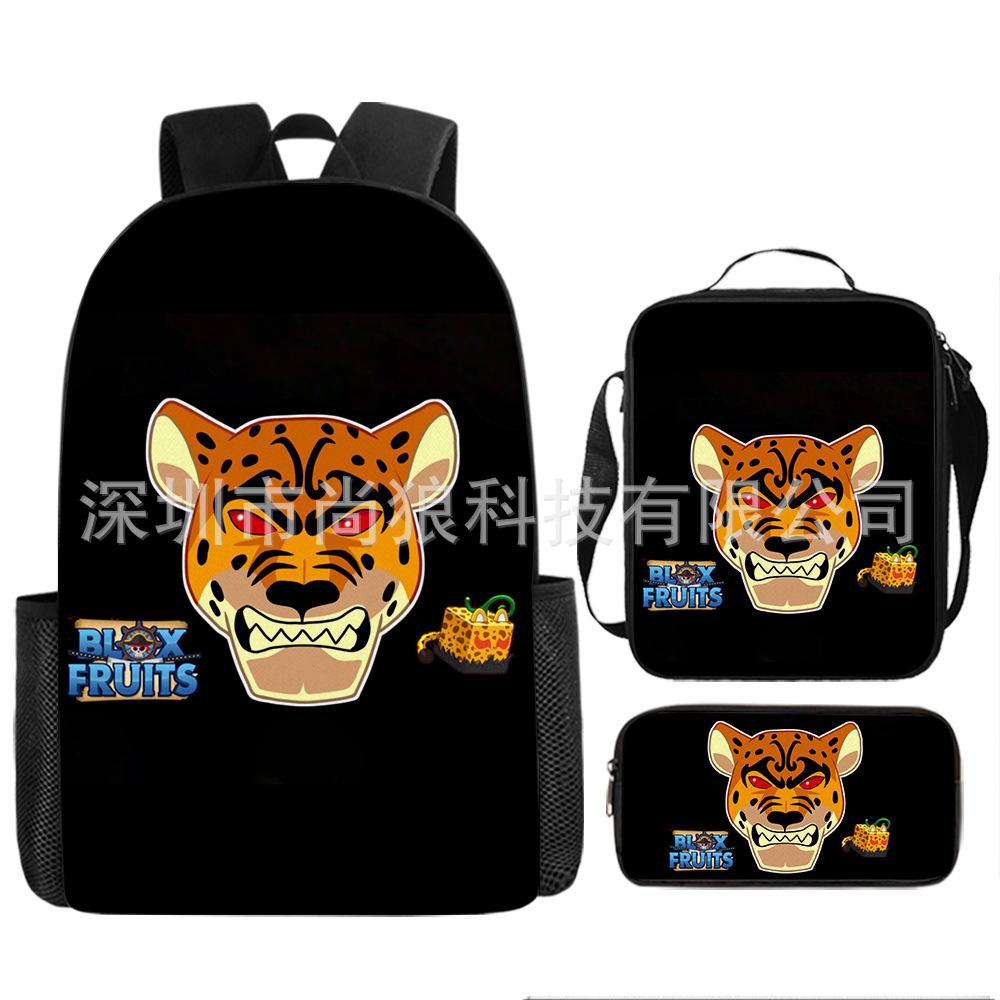 Large Capacity Schoolbag with Shoulder Strap; Student Three-piece Pencil Case Set