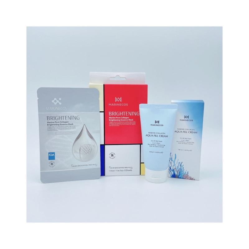 Marine Collagen Aqua Peel Cream + Marine Pure Collagen Mask (Brightening) (5 sheets)