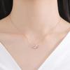 Hello Kitty Dancing Stone Necklace 40cm Sanrio Characters Silver 925 Surgical Stainless Steel Cubic Zirconia Apple Leaf Swinging Pink Anniversary Gift
