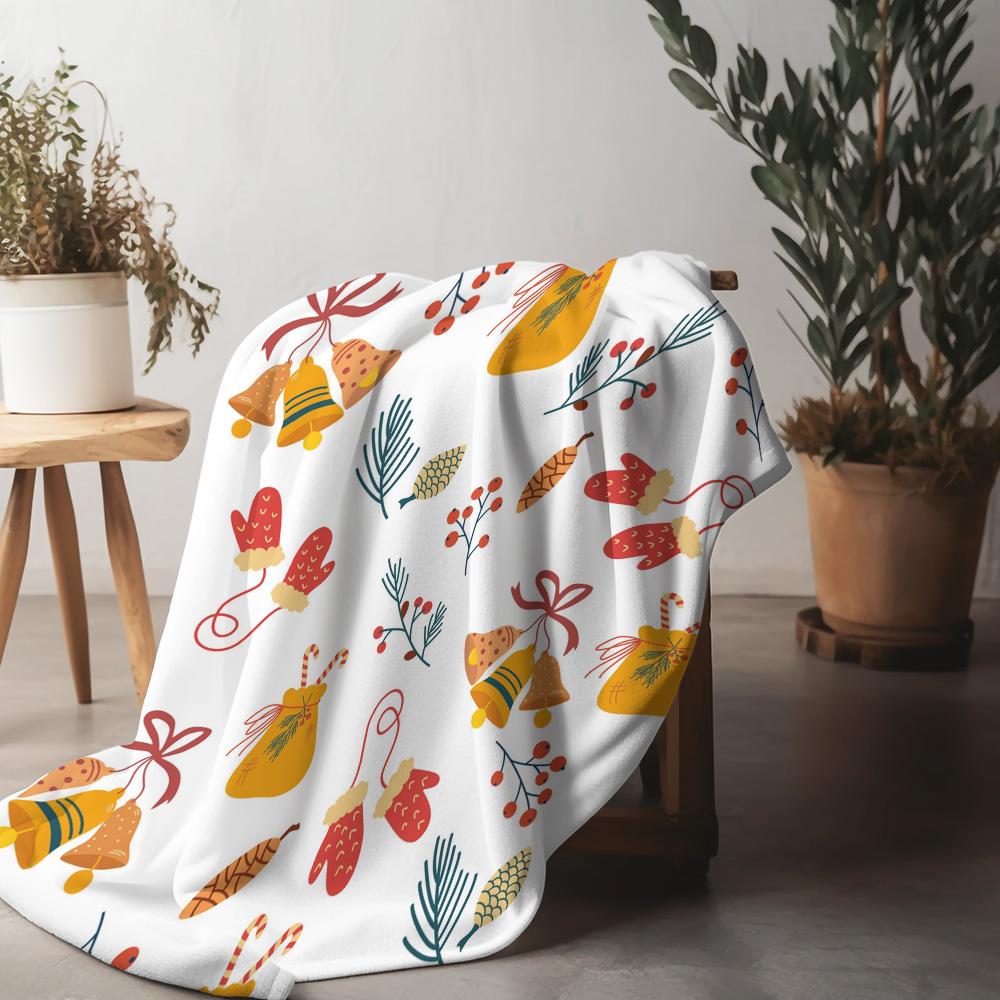 

Cozy Christmas Throw Blanket Soft Flannel Festive Holiday Decor Reversible Reindeer Snowman Gift Warm Winter Bedspread 75x90cm