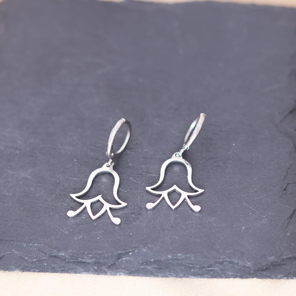 Kinitial Stainless Steel Death Moth Sun Moon Snake Mushroom Cactus Hamsa Hand Horse Earrings For Women Trendy Piercing Jewelry