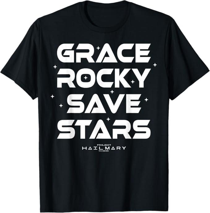 Project Hail Mary Grace Rocky Save Stars Poster T-Shirt S-4XL S разноцветный