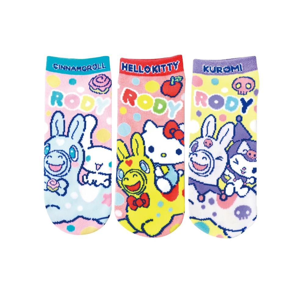 3-pair socks set RODY x Sanrio Characters Hello Kitty/Kuromi/Cinnamoroll
