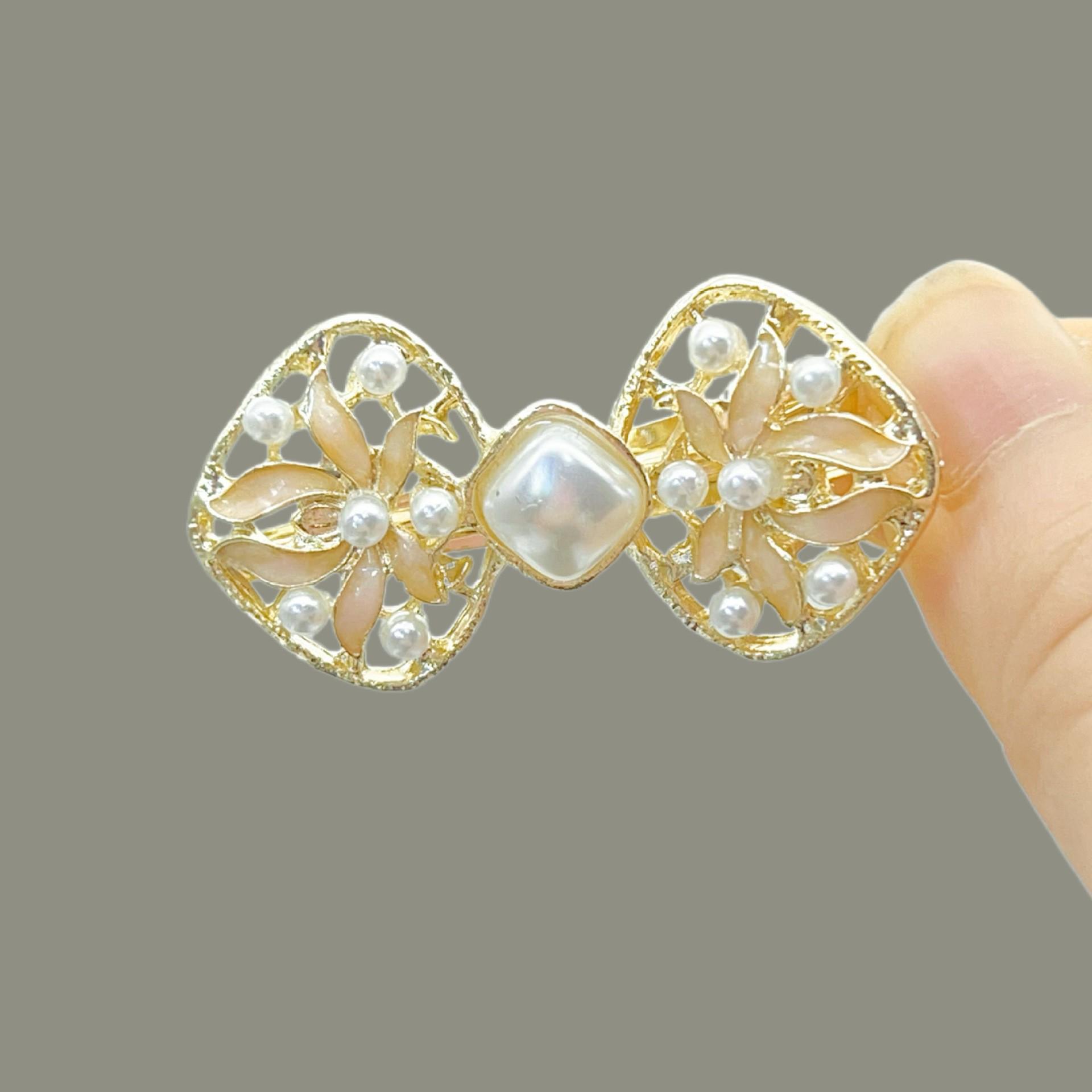 Элегантная синяя заколка для волос с жемчугом и кисточкой