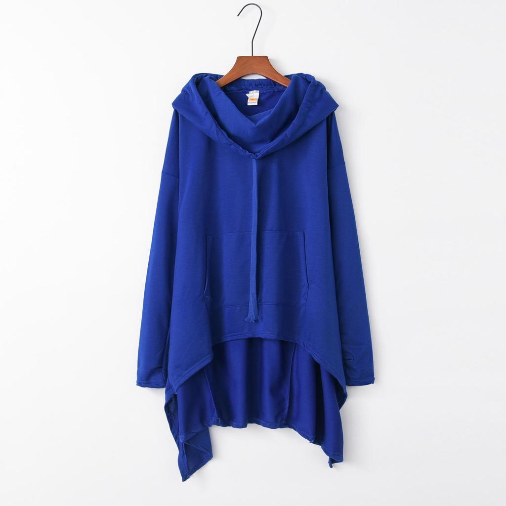 2023 Autumn/Winter European & American Solid Color Long Hooded Sweatshirt