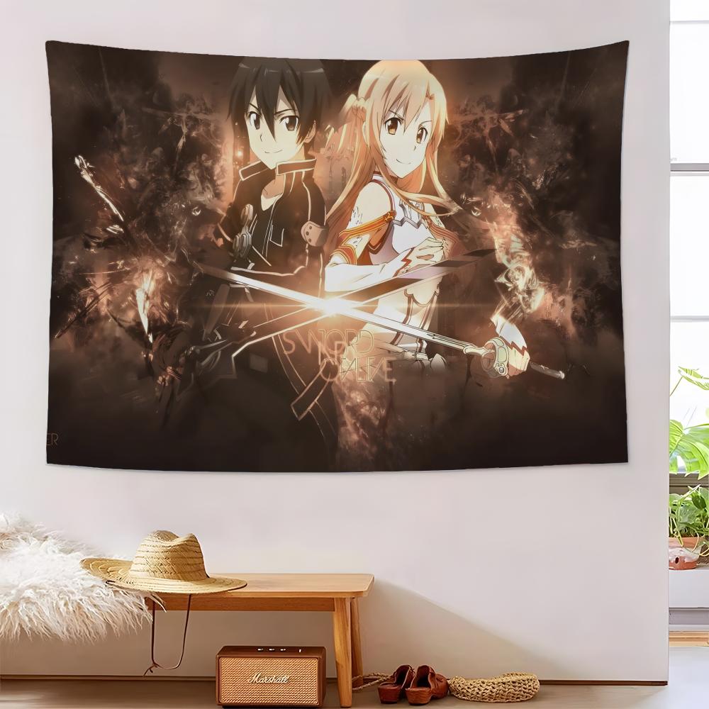 S-Sword Art Online Tapestry Anime Tapestry Wall Hanging Bohemian Wall Tapestries Mandala Home Decor Accessories