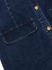 Women's Denim Skirt Dress: Short Sleeve, Cardigan Style with Cinched Waist and Pockets