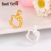 Sterling Silver Hello Kitty Pendant - DIY Cord Hollow Cartoon Design.