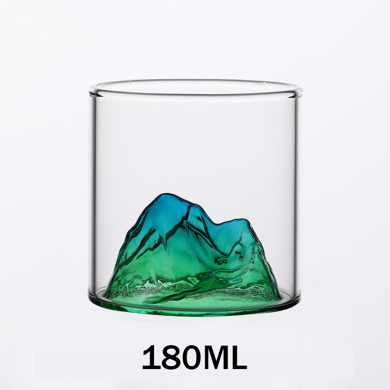 200/300/350ML 3D Mountain Whiskey Glass,Transparent Multipurpose Beer Tea Coffee Cup for Home,3D Landscape Cup  for Bar Party