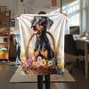 Flower Basket Dogs  Print Flannel Blanket, High quality Comfortable for All Seasons, Home Decor, Warmth and Comfort