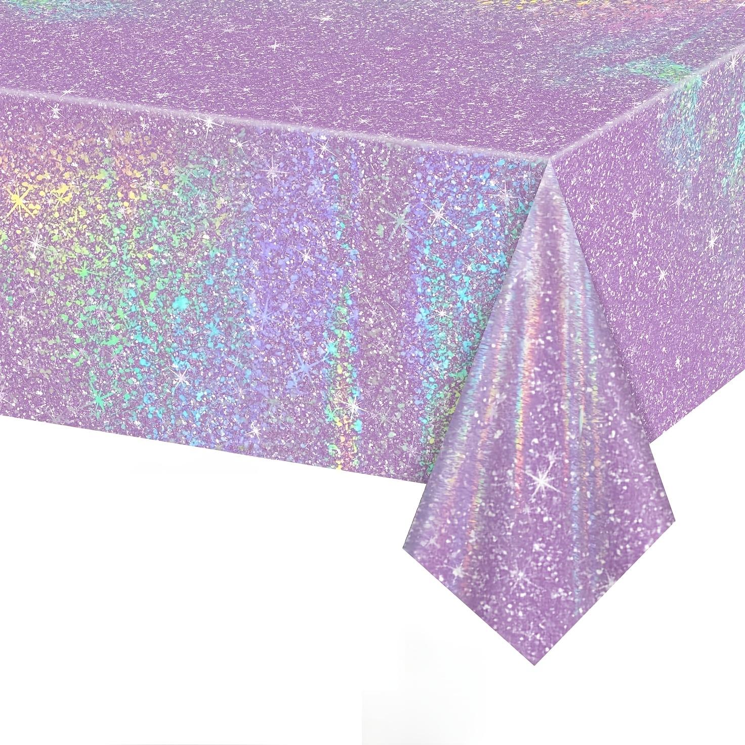 1/2pcs Disposable Tablecloth Thickened Color Laser Party Aluminum Film Rainbow Birthday Party Decoration Tablecloth Wholesale