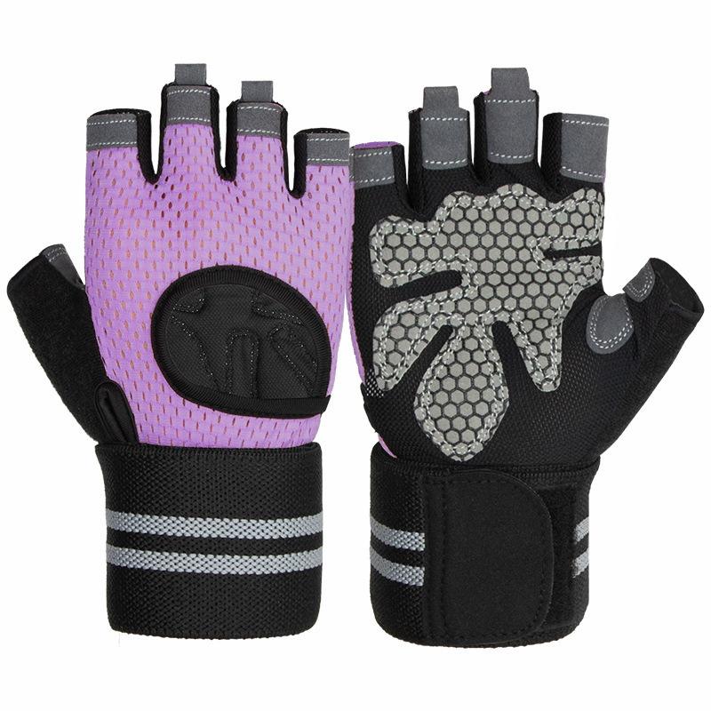 

Fitness Gloves Anti Cocoon Wrist Protection Integrated Equipment Training Half Finger Iron Rolling Strength Training Sports Gloves XL фіолетовий
