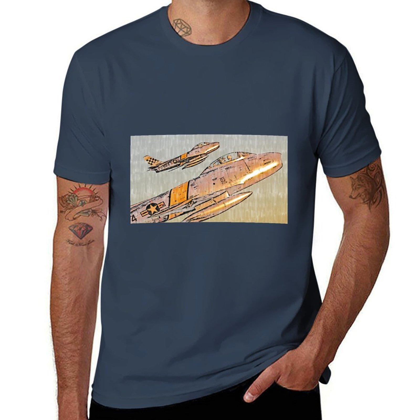 North American F86 Sabre Tshirt Basic Plain Short Sleeve Crew Neck Tee S