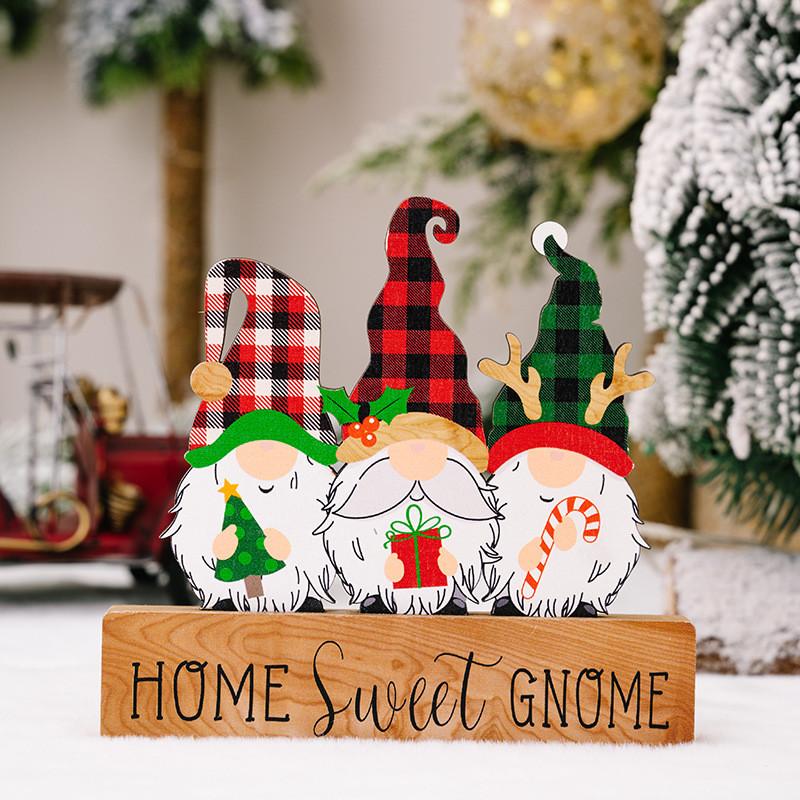 Christmas Gnome Unique Wooden Decoration For Cheerful Home And Vehicle Holiday Setup
