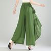 Pantaloni-Gonna Estivi in Chiffon a Vita Alta da Donna - Larghi, a Gamba Larga, Capo d'Abbigliamento Casual