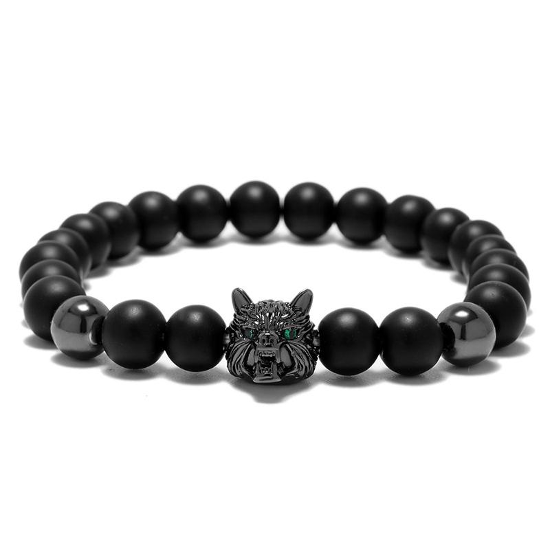 100% Natural Volcanic Lava Bracelet Homme Black Zirconia Braclet Cross Braslet Hematite Brazalete Bileklik Gift For Boyfriend