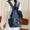 Gepunkteter Sternen-Denim-Rucksack mit hohem ästhetischem Wert, Schülerrucksack, Millennial Spicy Girl Einkaufsrucksack
