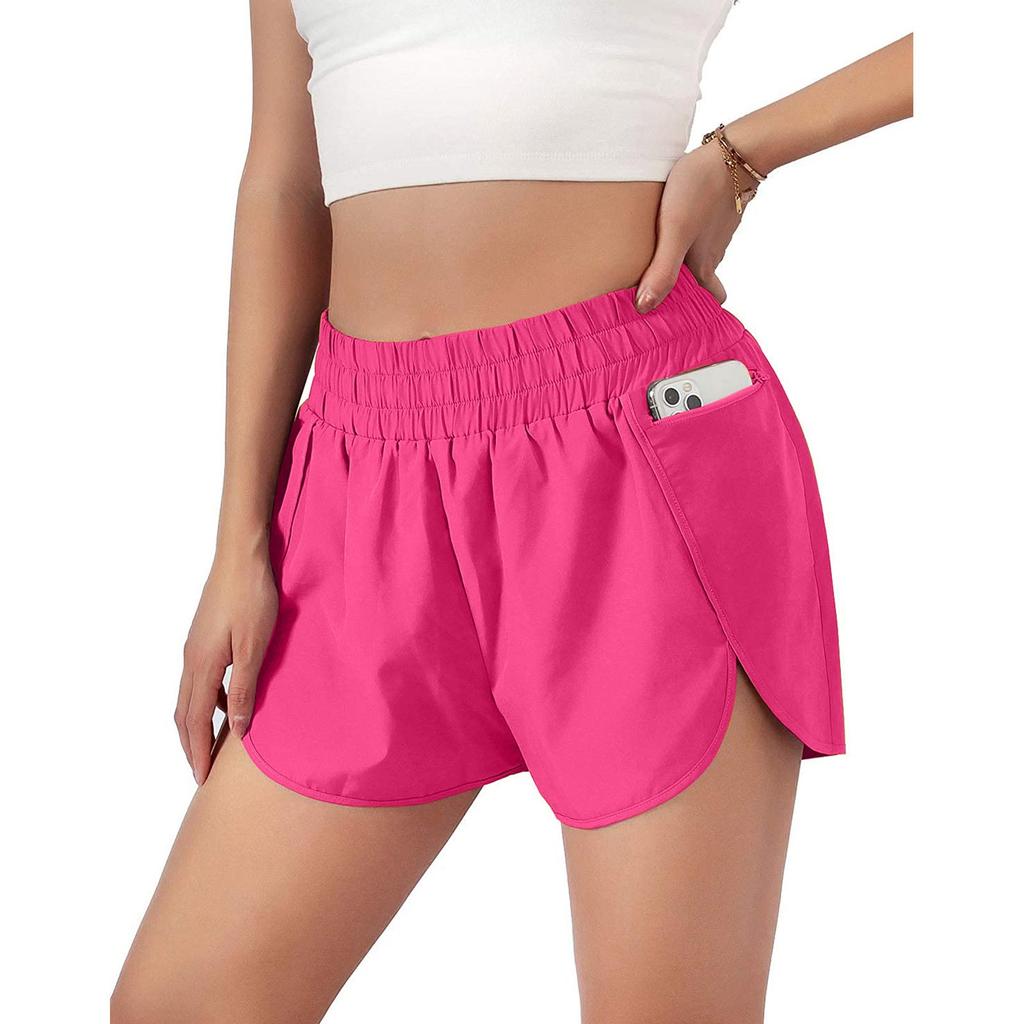 Frauen Tasche Hohe Taille Yoga Shorts Waben Spleißen Lauf Fit Heben