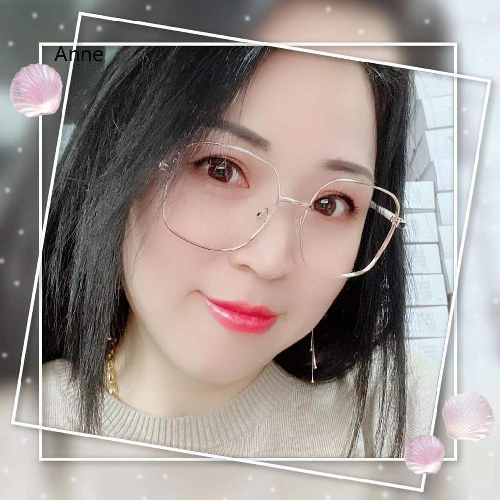 Fashion Anti-Blue Light Glasses Women Men Retro Oversized Frame Female Computer Goggles Decorative Glasses Transparent Lens