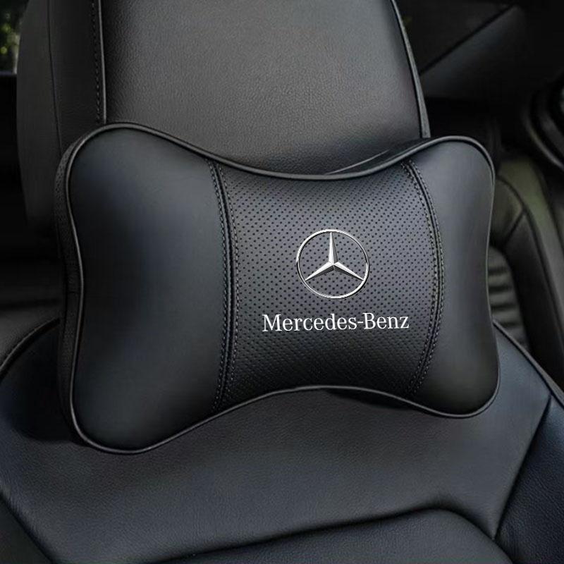 Car Seat Headrest Auto Logo Neck Pillow Car Accessories For Mercedes Benz A B C E S Class CLA CLS SLK GLA GLC GLB GLK AMG W204