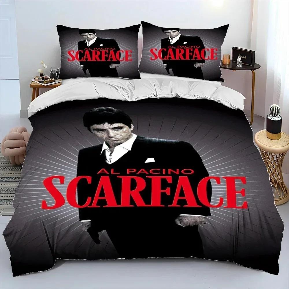 Juego de Ropa de Cama Tony de la Película Scarface Para Dormitorio Suave Moderno Colchas Cómodo Funda Nórdica Infantil Funda de Colcha y Funda de Almohada