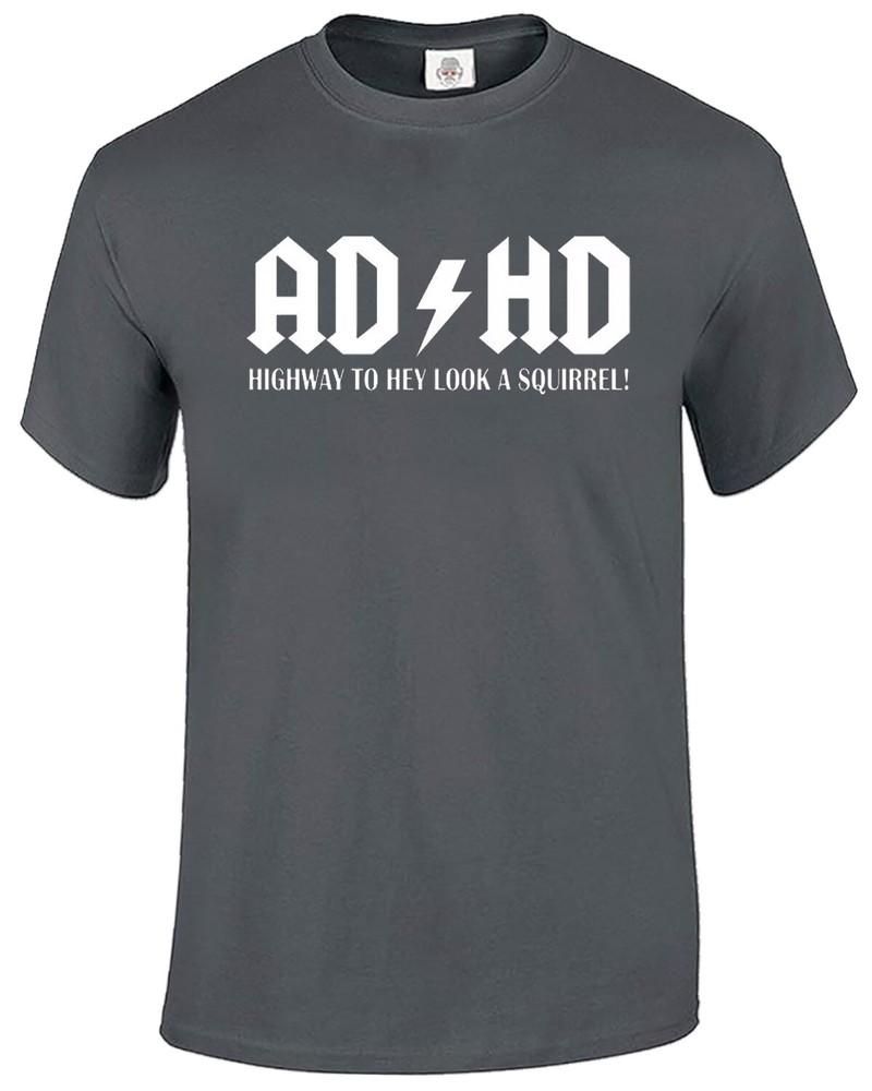 ADHS Autobahn zum Hey schau ein Eichhörnchen T-Shirt Herren Lustiges ADHS ADSR Tee Top