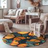 1Pcs  Butterfly Print Round Area Rug Indoor Non-Slip Washable Fiber Carpet Soft Comfortable Mat For Bedroom Living Room