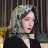 Painting Printed Turban Hat Cotton Linen Women's Headscarf  Sun Protection Accessories