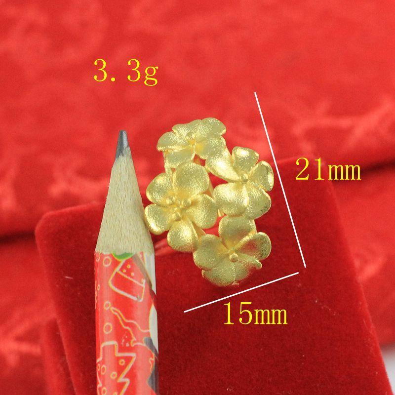 

Real Gold Plated Ornament Women s Big Flower Ring Opening Copper Plating 24K Gold Vietnam Placer Gold Jewelry Fashion Wedding A134# Opening adjustable