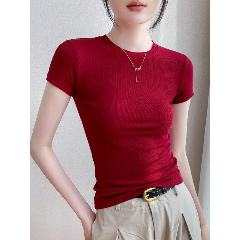 

Women s Straight Shoulder Slimming Crew Neck Tee – Summer 2023 XL