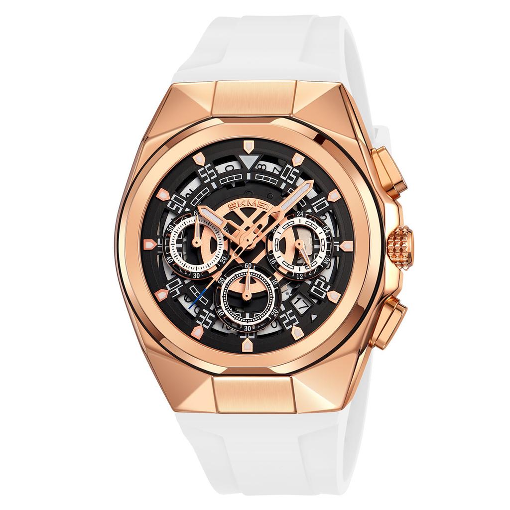 Men's Watch Calendar Chronograph Multifunctional Quartz Watch Hollow Dial Waterproof Luminous Watch Merchant
