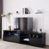 TV Lowboard mit LED-Beleuchtung, TV Schrank, Fernsehschrank Hochglanz, Fernsehtisch, Stehend TV-Regal, Fernsehtisch TV Board Rack, Plywood