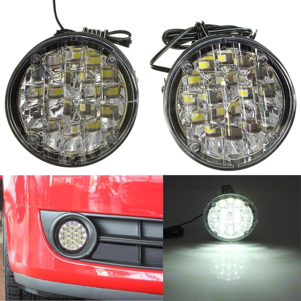 2 x 12V 18 a conduit rond voiture conduite diurne feux DRL Fog Lamp ...