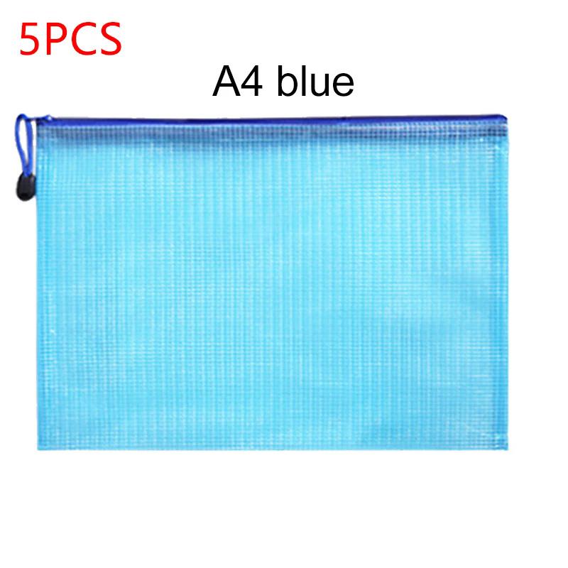 Mesh Zipper Pouch Document Bag A4/A5 Waterproof Zip File Folders Pen Bag Storage Bags School Office Supplies Document Folder TMZ