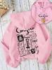 Women's Retro Coraline Hoodie with Double-Sided Print and Drop Shoulder Design