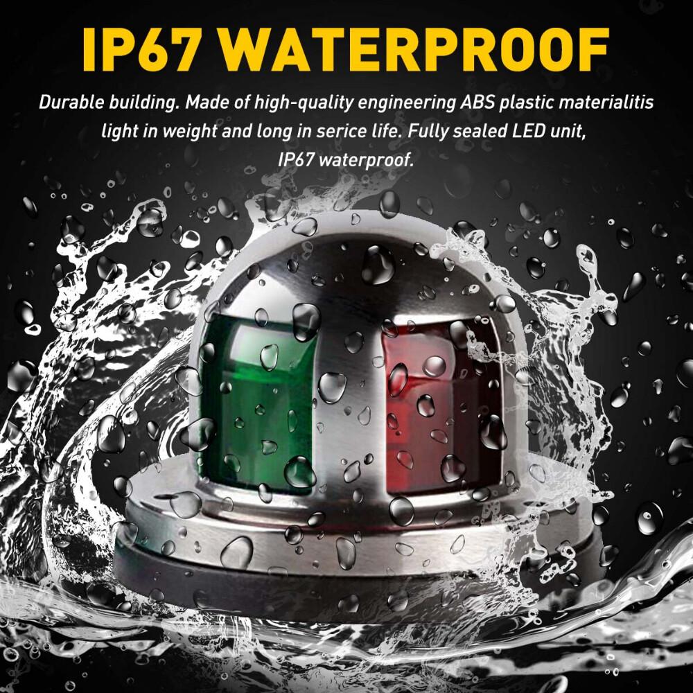 2Pcs Boat Navigation Lights Red and Green LED Marine Navigation Light Boat Bow L