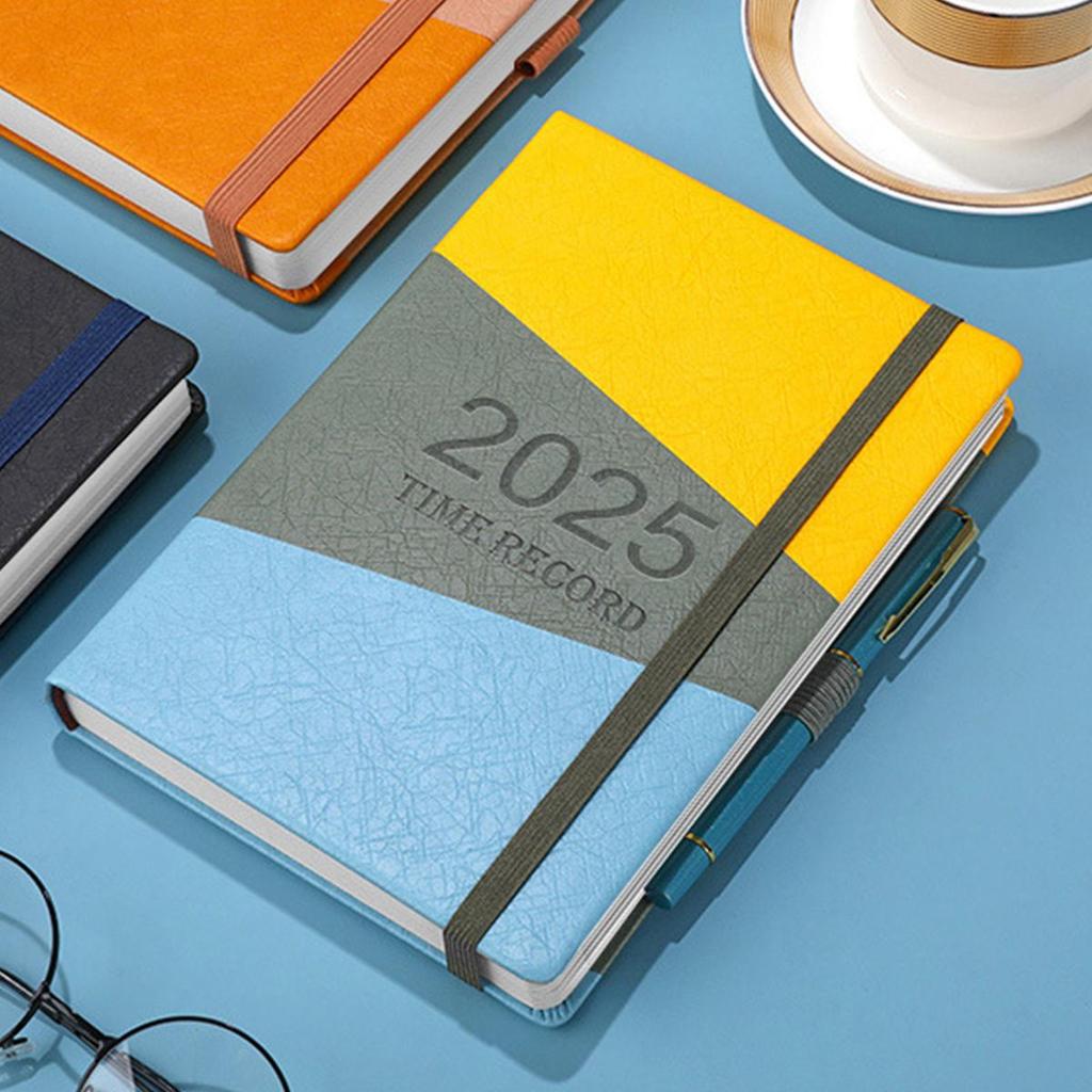 A5 verdickter Business-Notizblock aus Leder, Arbeitsnotizbuch, Besprechungsprotokollbuch, Tagesplaner 2025, Studiennotizen für Studenten, Tagebuch, 150 Blatt