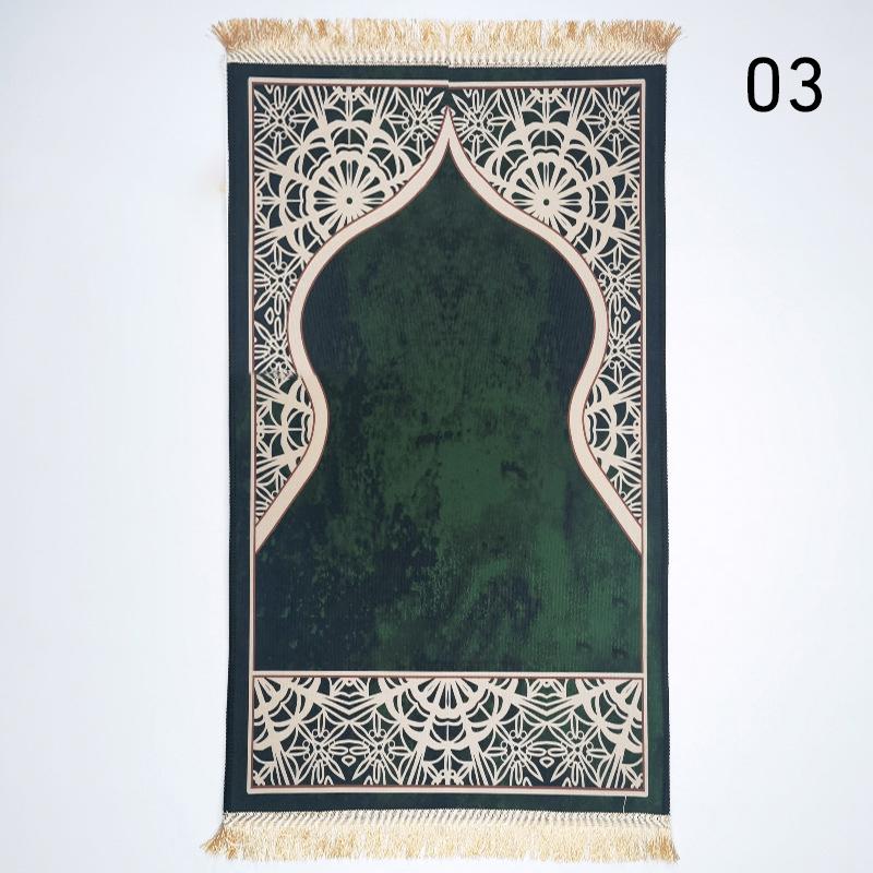 Muslim Carpet Blanket Embossing Worship Prayer Mat With Tassel Islamic Ramadan Prayer Carpet Portable Home Decor Floor Mat