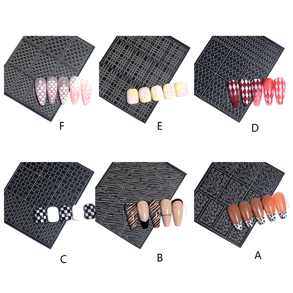 Leopard Print 3D Nail Stickers Adhesive Nail Art Decal Decorations Nail Polish Full Cover Press On Nail Strips Manicure