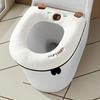 New Winter Thickened And Plush Toilet Seat Cover for Home Use, Featuring Cartoon Embroidery And a Built-In Handle