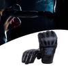 1 Pair Half Finger Boxing Gloves PU Leather Ghost Hand MMA Gloves for Muay Thai Fighting Punching