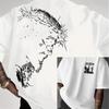 Men's Cotton T-shirt with Creative Print for Vacation and Daily Wear