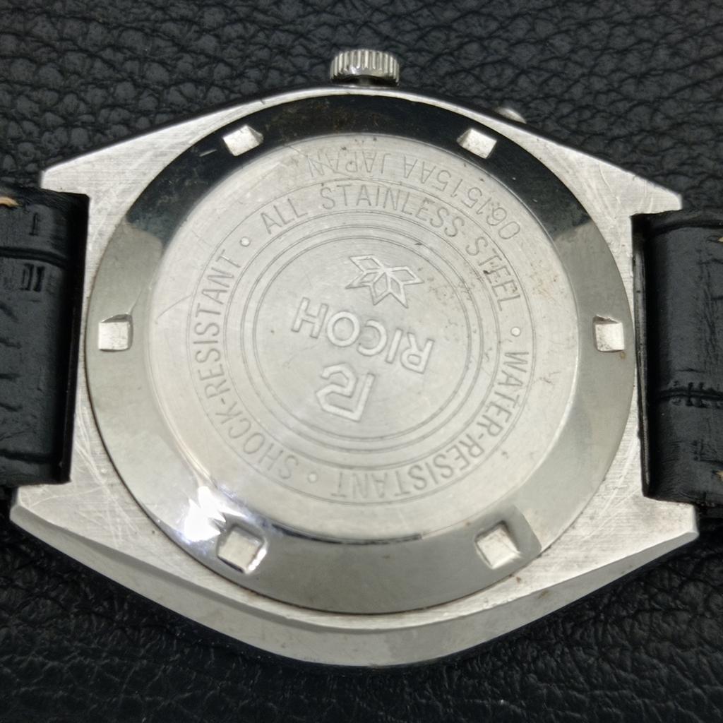 AUTOMATIC VINTAGE RICOH R31 JAPAN MENS BLACK COLOR DIAL WATCH A705159-1