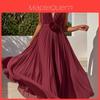 Rochie de Seară Elegantă din Șifon cu Decolteu Adânc în V pentru Nuntă și Evenimente Formale