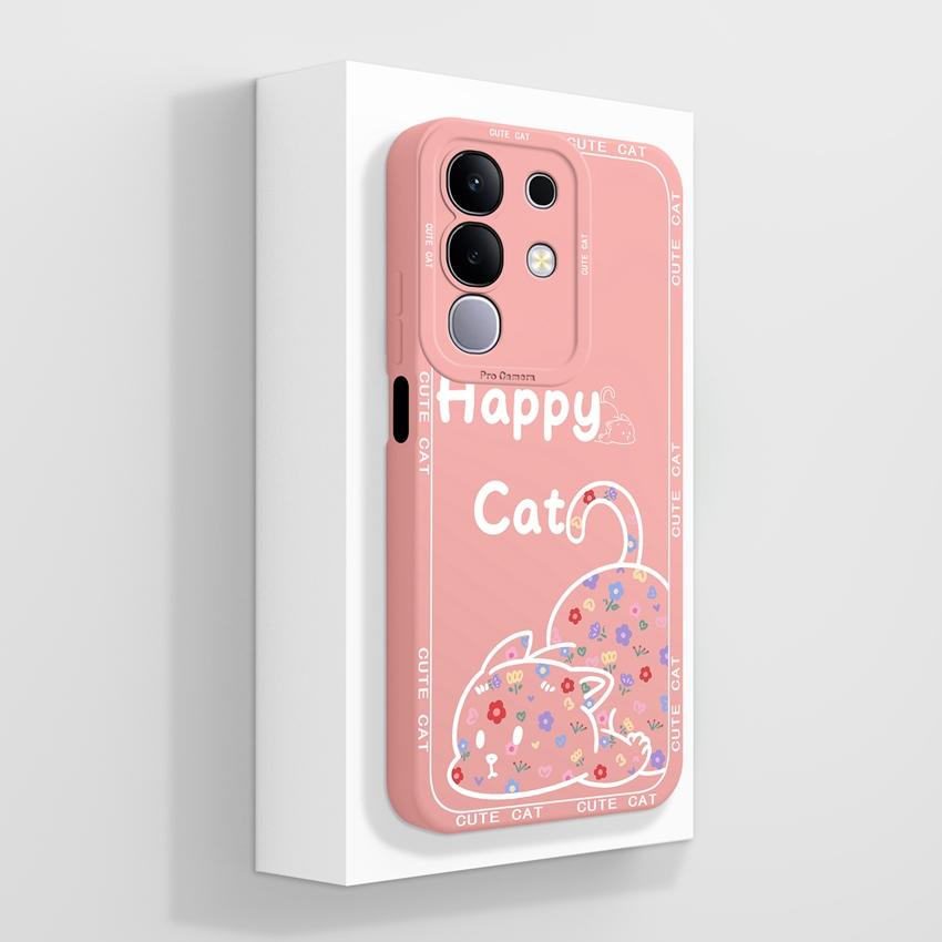 For Vivo T4x T2x T1x V27 V23 Pro V21 V21E V23 V23E V25 V25E V27E Y19E IQOO Z10X Phone Cover Cute Avocado Pattern Liquid Silicone Shell For Vivo Casing