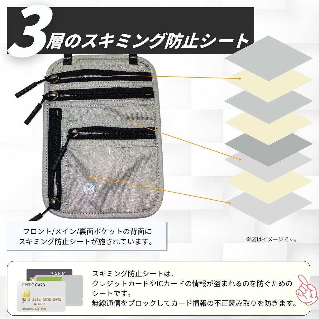 Passport Shoulder Skimming Security Passport 6 Overseas Travel [celadel] Case, Strap, Prevention, Pouch, Cover, Thin, Lightweight, Compact, Pockets,